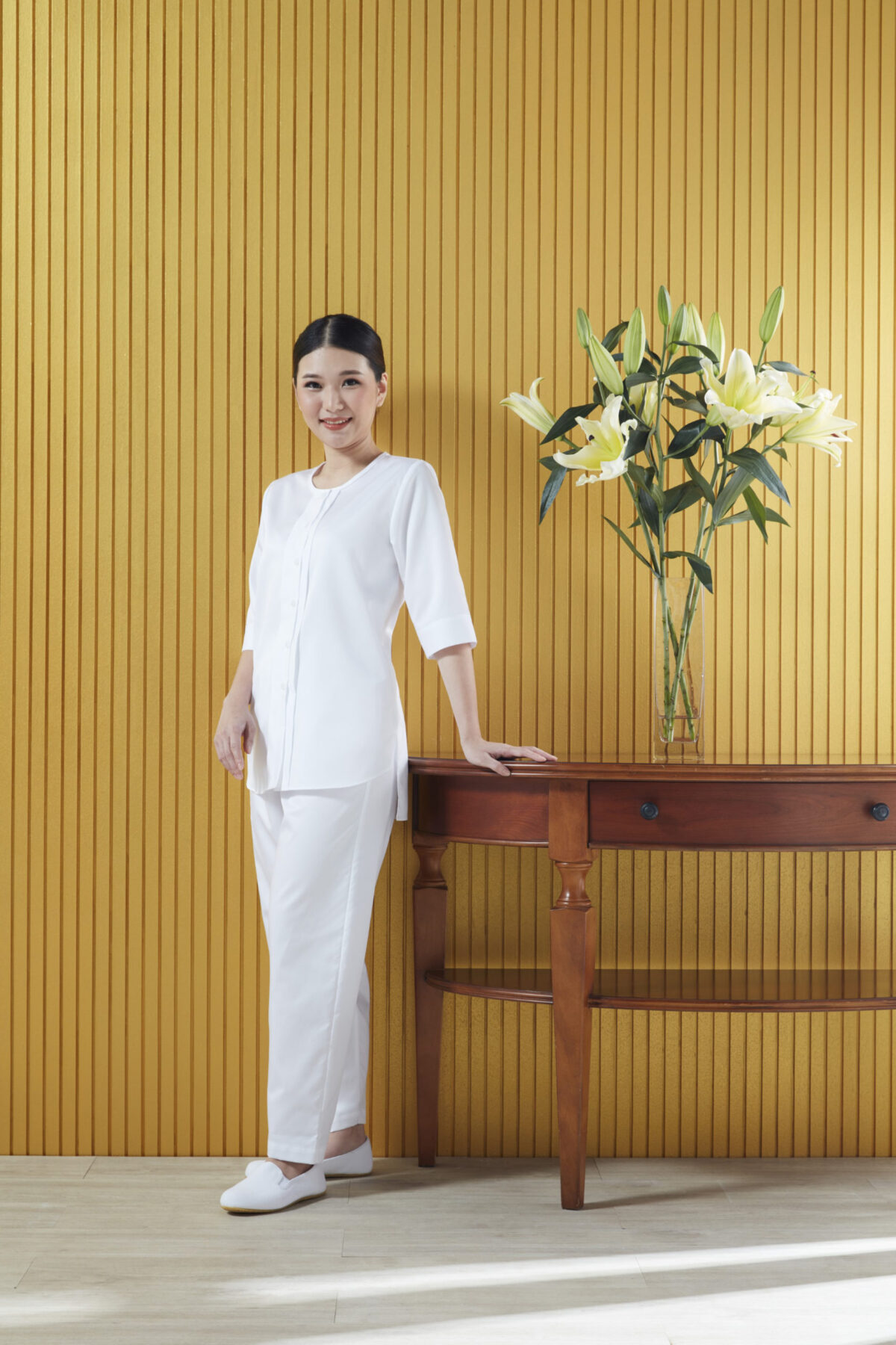 ชุดปฎิบัติธรรมดารณี รุ่น Royal Jasmine ผู้หญิง - Image 7