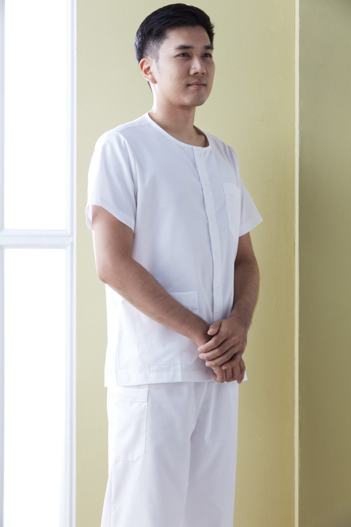 กางเกงปฎิบัติธรรมดารณี รุ่น Dobby ผู้ชาย - Image 3