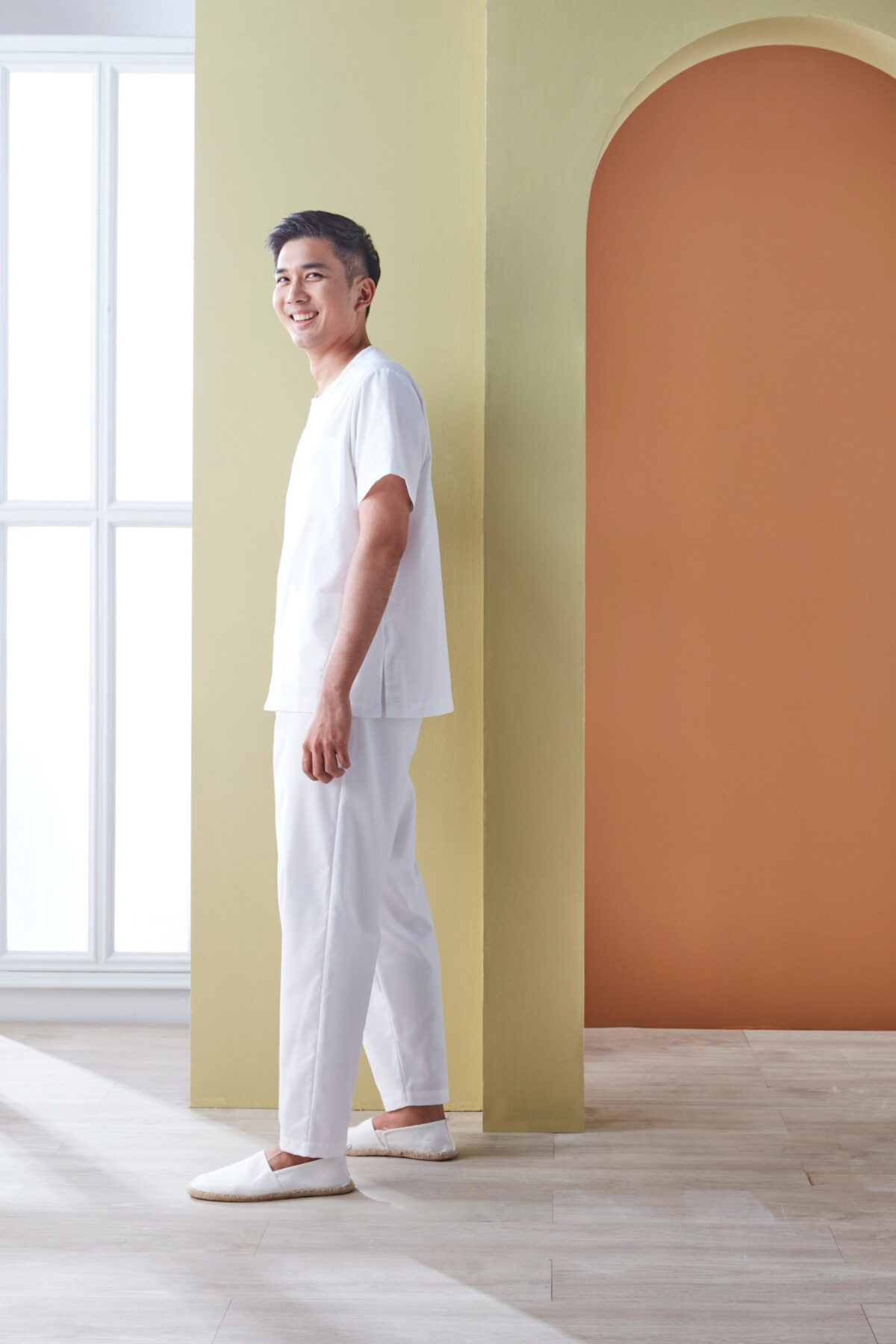 กางเกงปฎิบัติธรรมดารณี รุ่น Dobby ผู้ชาย - Image 4