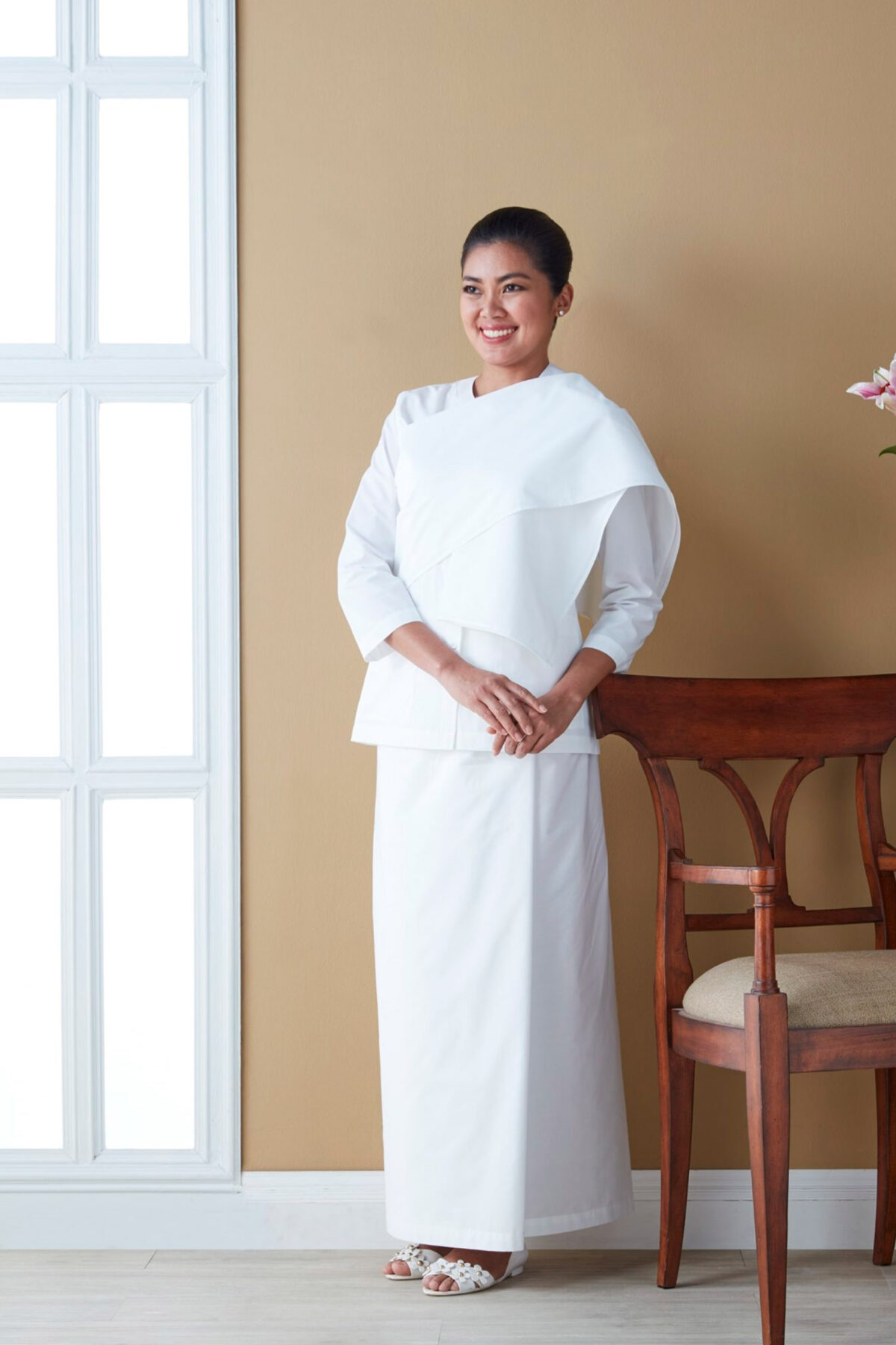 สไบปฎิบัติธรรมดารณี รุ่นอารียา ผู้หญิง - Image 1