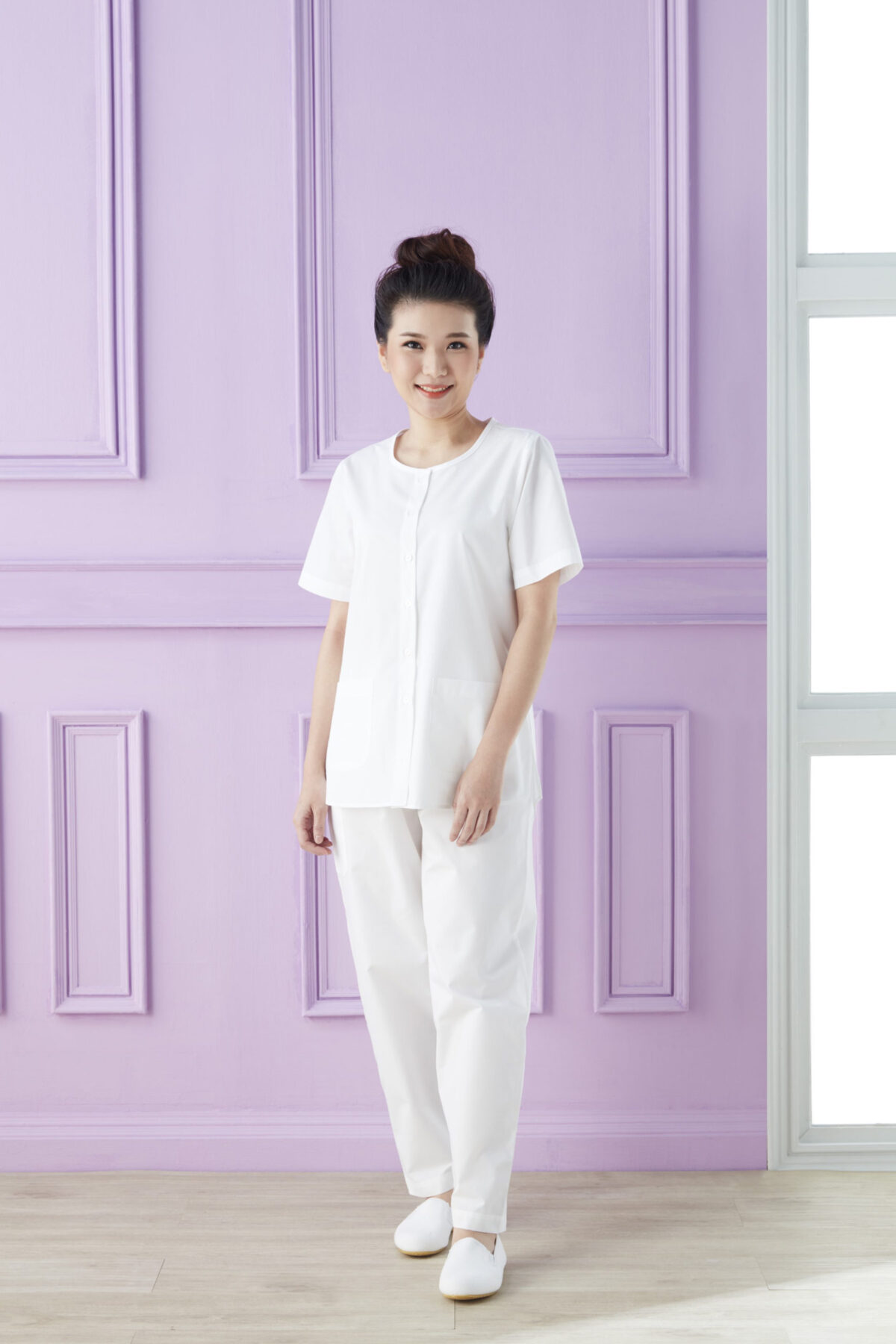 เสื้อปฎิบัติธรรมดารณี รุ่น พอใจ ผู้หญิง - Image 1