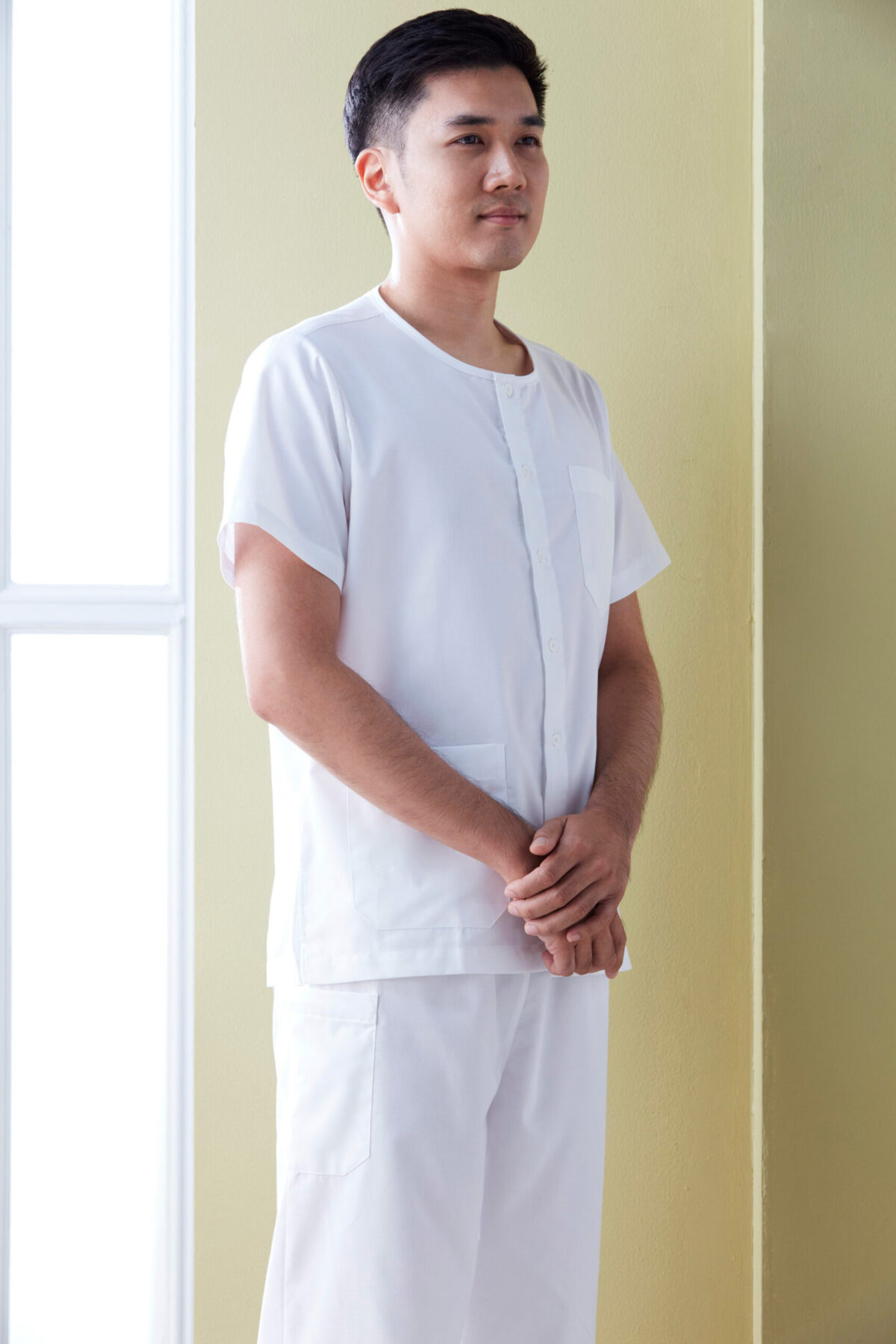 เสื้อปฎิบัติธรรมดารณี รุ่น Dobby ผู้ชาย - Image 2